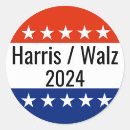 Pegatina Redonda Elecciones Harris Walz 2024
