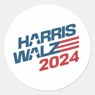 Pegatina Redonda Elecciones Harris Walz 2024