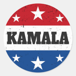 Pegatina Redonda Elecciones Kamala Harris 2024 V