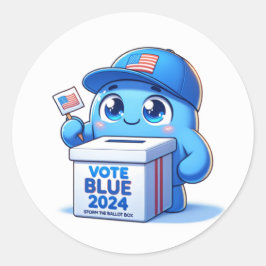 Pegatina Redonda Elecciones presidenciales de 2024 en azul