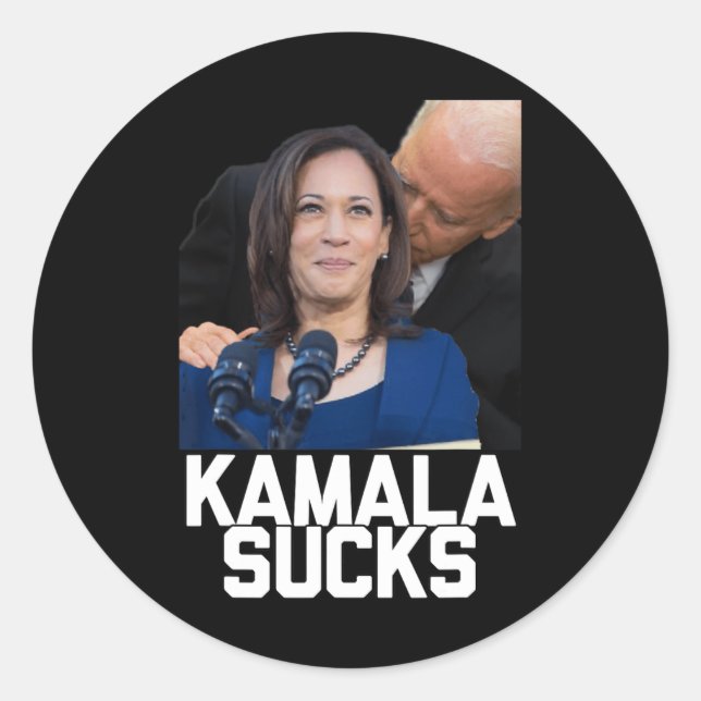 Pegatina Redonda Elecciones presidenciales de Kamala Harris 2024 (Anverso)