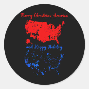 Pegatina Redonda Elecciones Trump 2024 Mapa Usa Felices Fiestas Ale
