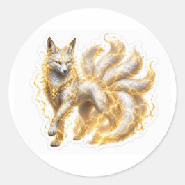 Pegatina Redonda Electric Fox Sticker