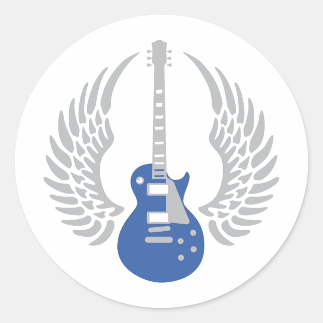 Pegatina Redonda Electric guitar (Anverso)