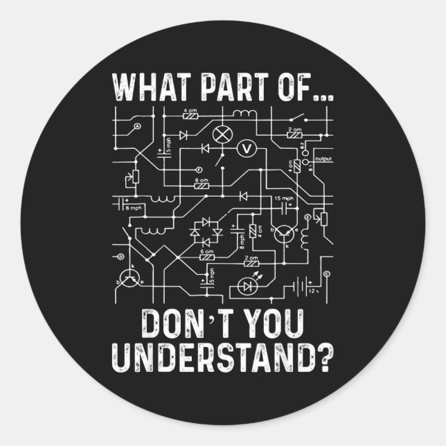 Pegatina Redonda Electrical Engineering Electrical Engineer Men  (Anverso)