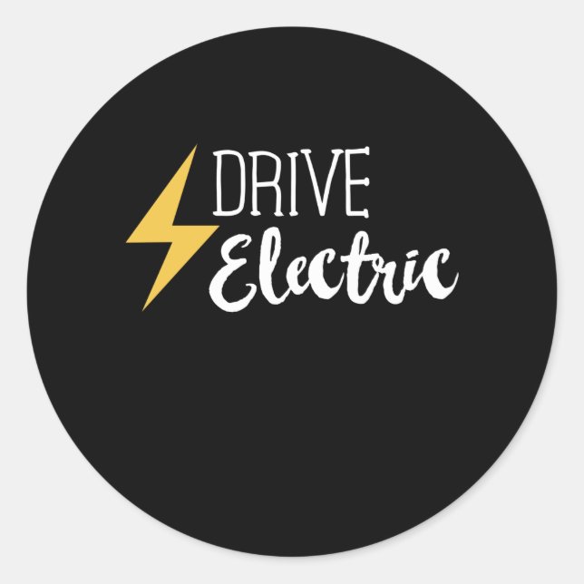Pegatina Redonda Electricidad de la unidad - Regalo del vehículo de (Anverso)