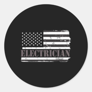 Pegatina Redonda Electricidad Para