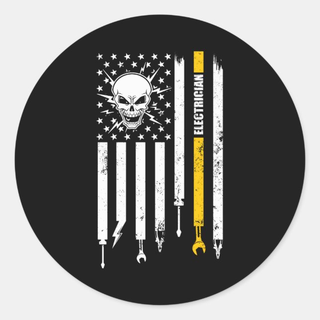 Pegatina Redonda Electricista (Anverso)