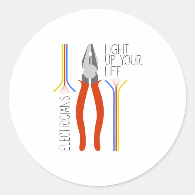 Pegatina Redonda Electricistas (Anverso)