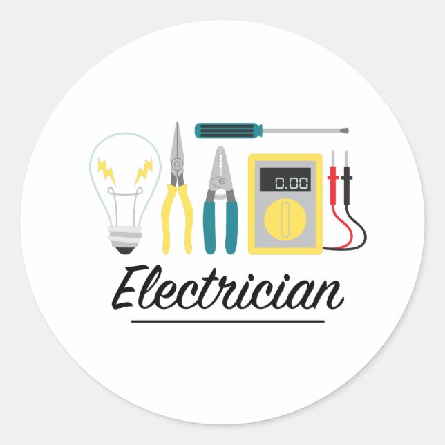 Pegatina Redonda Electrista (Anverso)