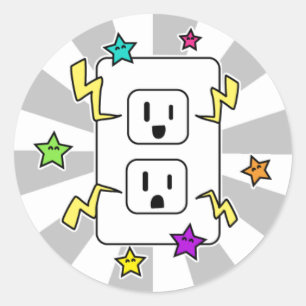 Pegatina Redonda Electro Cutie