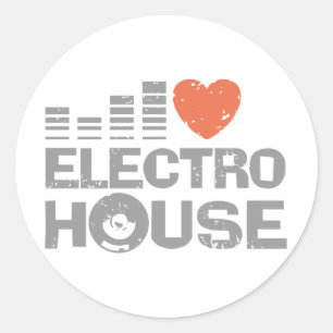 Pegatina Redonda Electro House