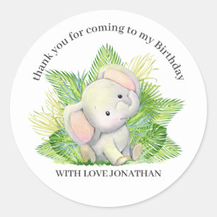 Pegatina Redonda Elefante de Safari