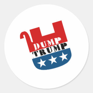 Pegatina Redonda Elefante Muerto - Deshazte de Trump - Anti-Trump -