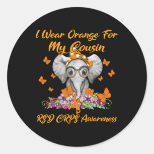 Pegatina Redonda Elefante Que Llevo Naranja Para Mi Primo Rsd Crps 