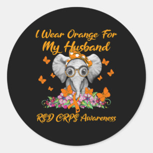 Pegatina Redonda Elefante Que Uso Naranja Para Mi Esposo RSD CRPS A