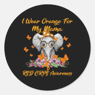 Pegatina Redonda Elefante Que Uso Naranja Para Mi Mamá Rsd Crps Awa