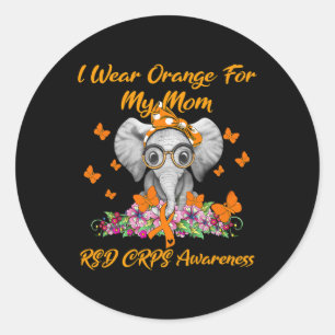 Pegatina Redonda Elefante Que Uso Naranja Para Mi Mamá Rsd Crps Awa