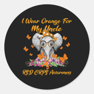 Pegatina Redonda Elefante Que Uso Naranja Para Mi Tío Rsd Crps.