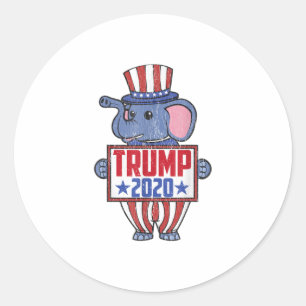 Pegatina Redonda Elefante Republicano Donald Trump 2020