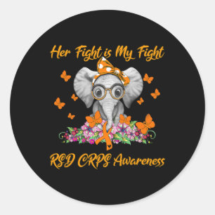 Pegatina Redonda Elefante Su Lucha Es Mi Conciencia De Rsd Crps
