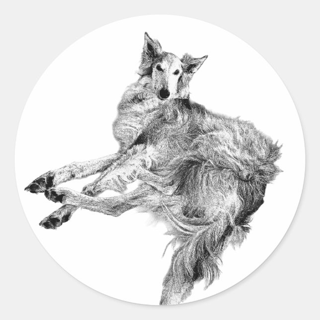 Pegatina Redonda Elegance, Unbothered – Silken Windhound (Anverso)