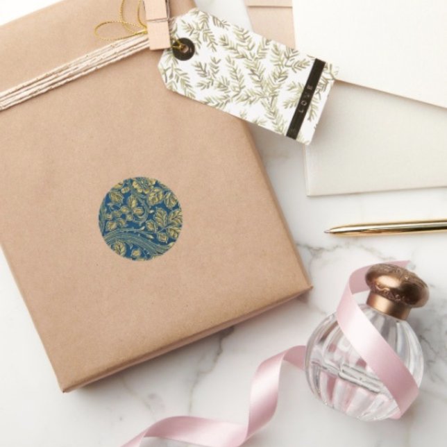 Pegatina Redonda Elegancia de Blossom dorado (Subido por el creador)