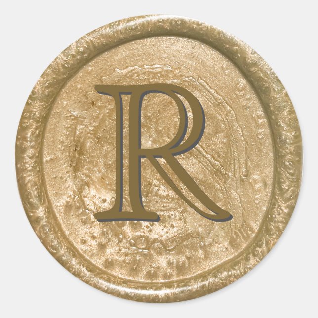 Pegatina Redonda Elegancia dorada (Anverso)