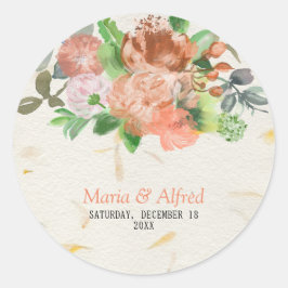 Pegatina Redonda Elegancia en Flor 