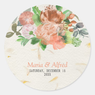 Pegatina Redonda Elegancia en Flor 