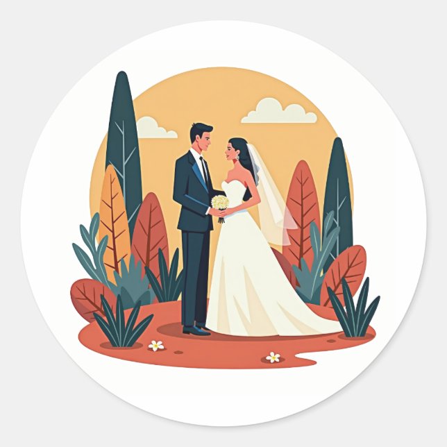 Pegatina Redonda Elegancia en la naturaleza (Anverso)