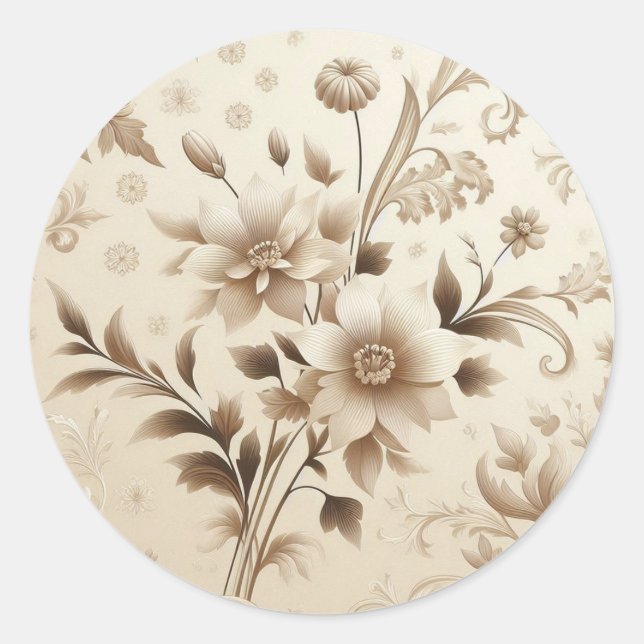 Pegatina Redonda Elegancia eterna" (Anverso)