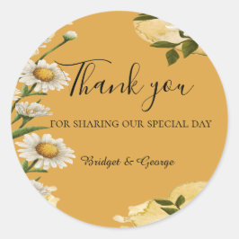 Pegatina Redonda Elegancia vanguardista de Margaret Flower