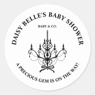 Pegatina Redonda Elegant Baby & Co Candil de Araña Baby Shower