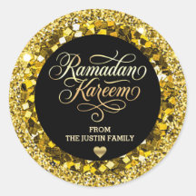 Elegant BLACK Gold Glitter Ramadan