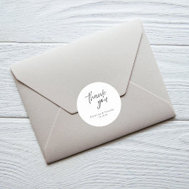 Pegatina Redonda Elegant Black Tie Wedding Favor & Envelope Seal