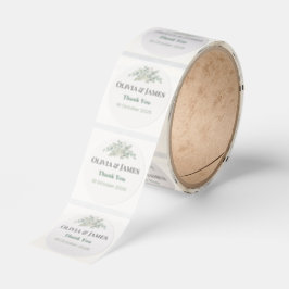 Pegatina Redonda Elegant Botanical Wedding Favor Sticker