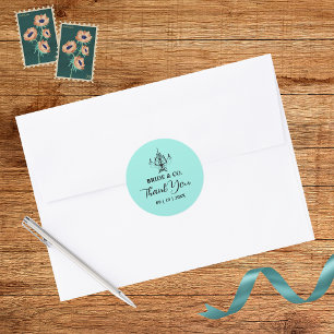 Pegatina Redonda Elegant Bride & Co. Fiesta de Despedida de Soltera