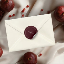 Pegatina Redonda Elegant Burgundy Wedding