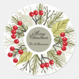 Pegatina Redonda Elegant Editable Christmas Circle Sticker