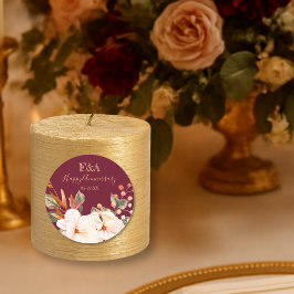 Pegatina Redonda Elegant Floral Anniversary Sticker