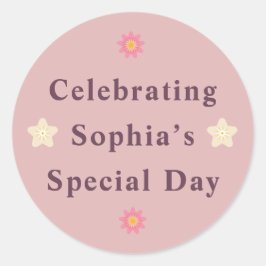 Pegatina Redonda Elegant Friendship Day Sticker for Her.