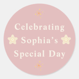 Pegatina Redonda Elegant Friendship Day Sticker for Her.