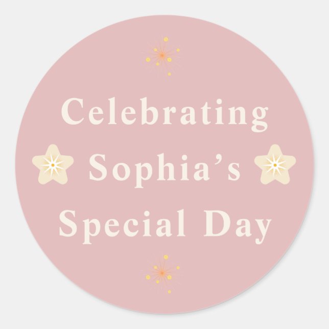 Pegatina Redonda Elegant Friendship Day Sticker for Her. (Anverso)