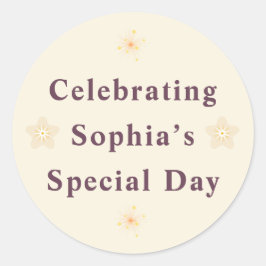 Pegatina Redonda Elegant Friendship Day Sticker for Her.