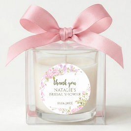 Pegatina Redonda Elegant Garden Floral Bridal Shower Thank You 