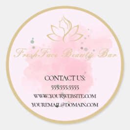 Pegatina Redonda Elegant gold and black beauty salon