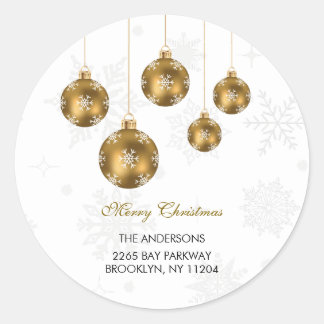 Pegatina Redonda Elegant Gold Ornament Christmas Round Sticker