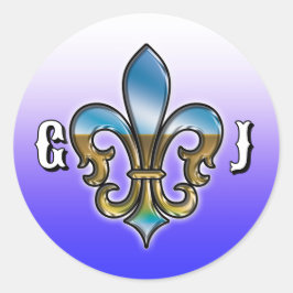 Pegatina Redonda Elegant Golf Monogram Design