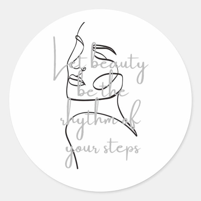 Pegatina Redonda Elegant Inspirational Quote Sticker (Anverso)